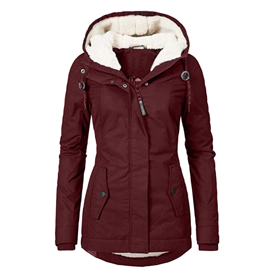 Hot Style Ladies Long-Sleeved Zipper Pocket Padded Coat