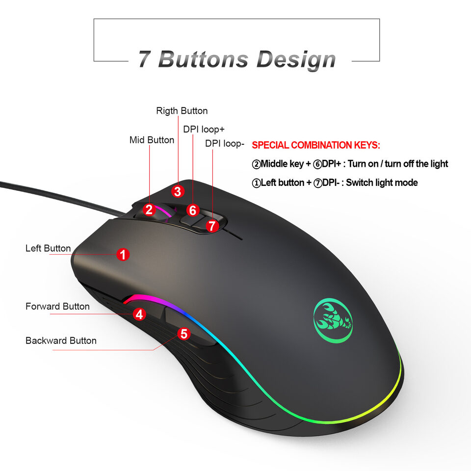 Glowing Gaming Mouse Wired