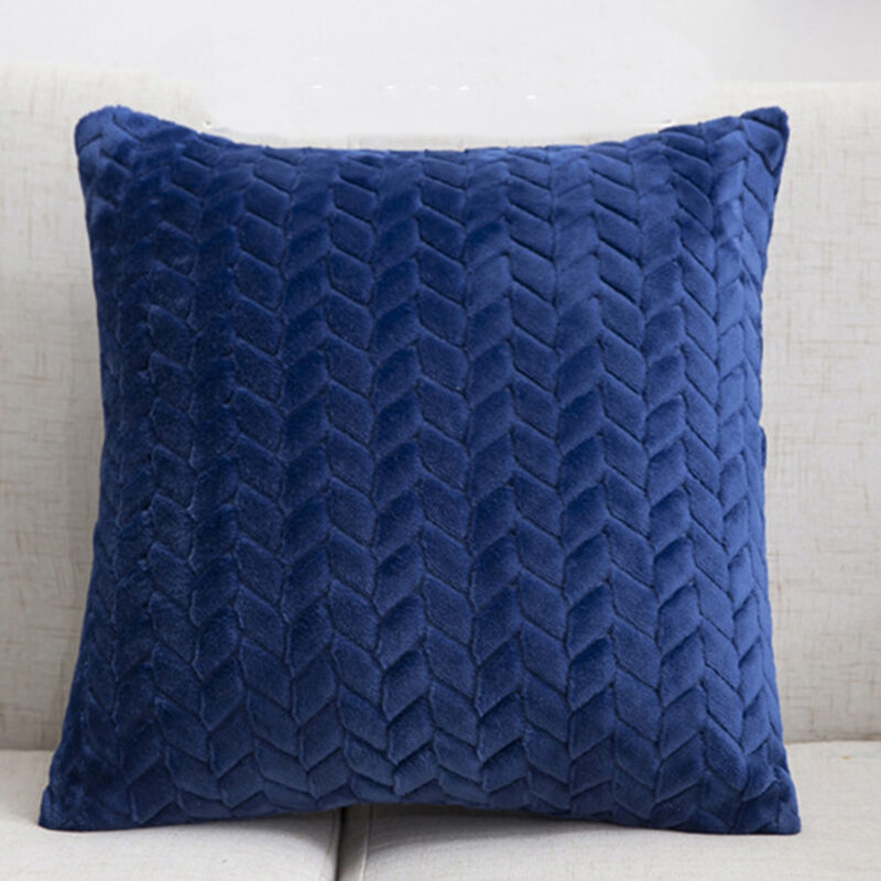 Flannel Solid Color Throw Pillow Sofa Cover Cushion