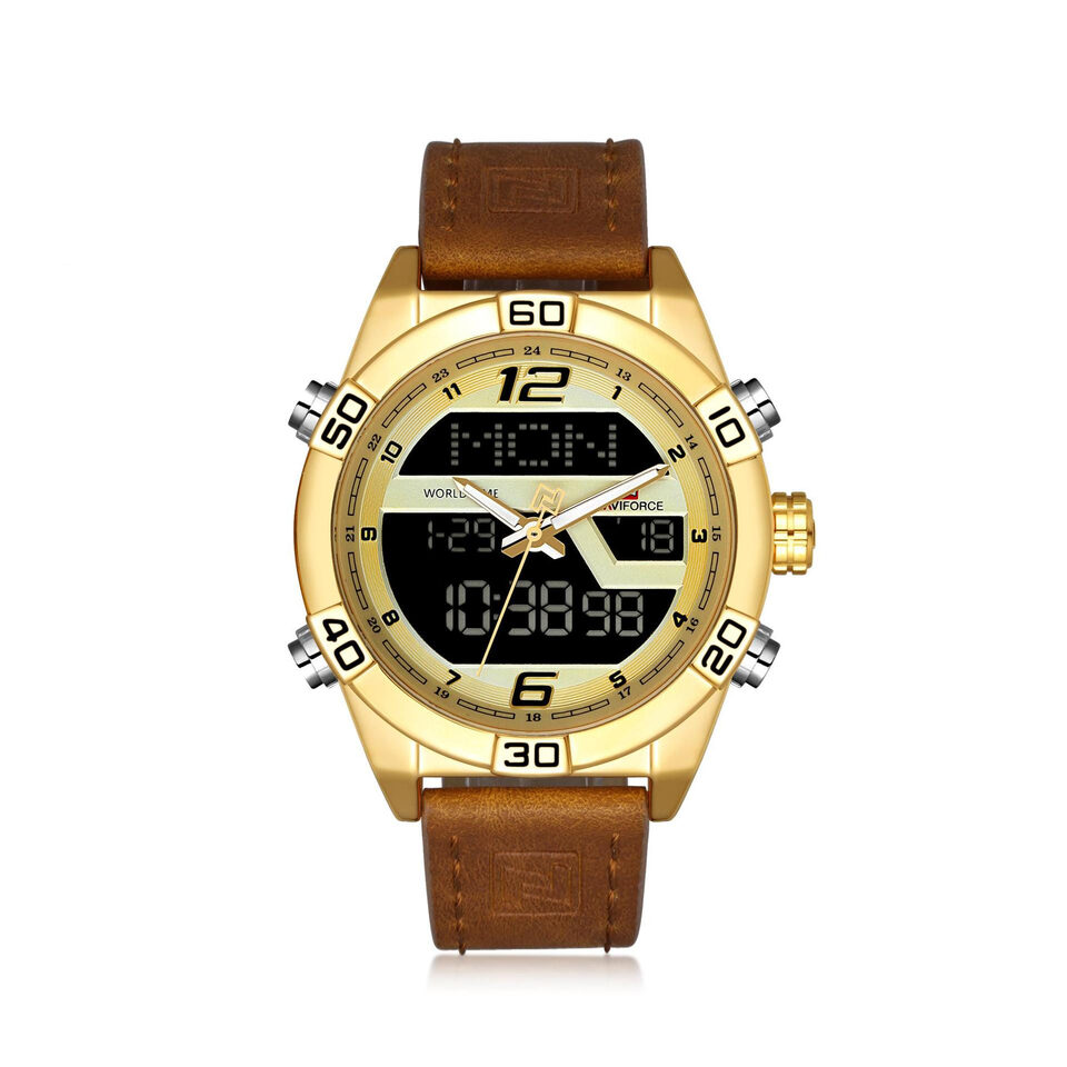 Men'S Watch Led Electronic Waterproof Belt Quartz