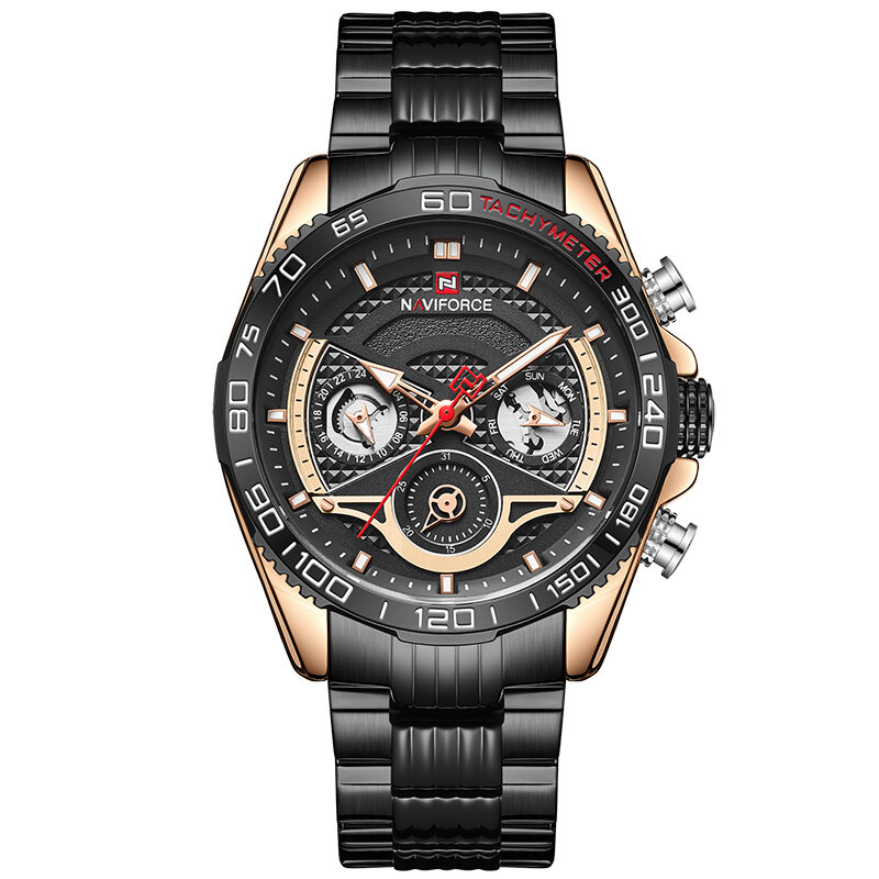 Lingxiang 9185 Men'S Watch Six-Pin Steel Band Calendar