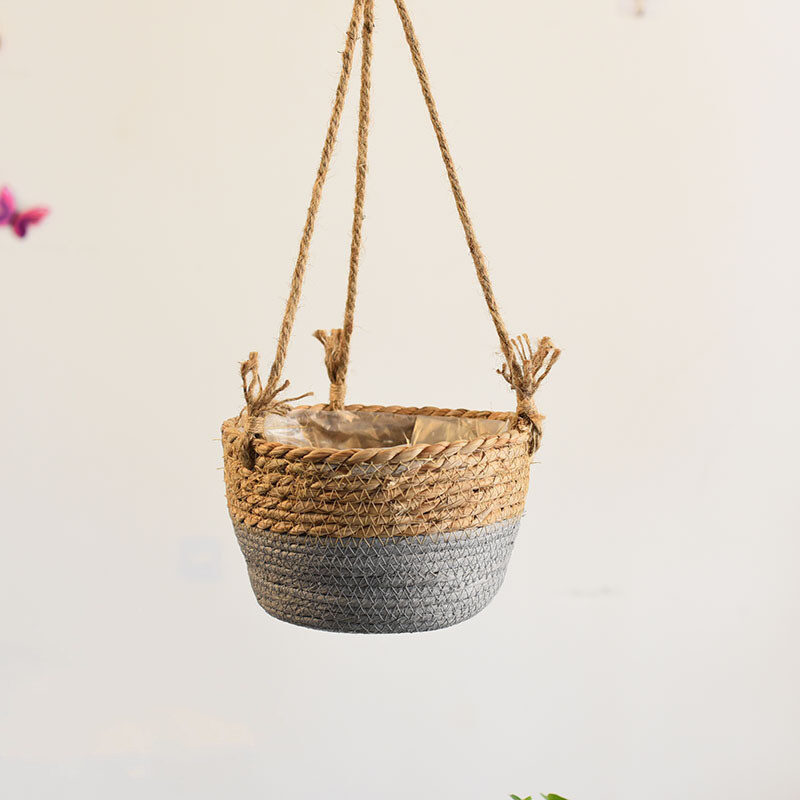 Straw Hanging Baskets