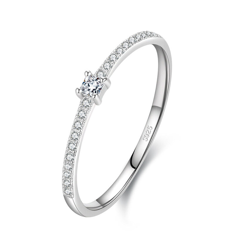 S925 Sterling Silver All-Match Simple Korean Trendy Micro-Inlaid