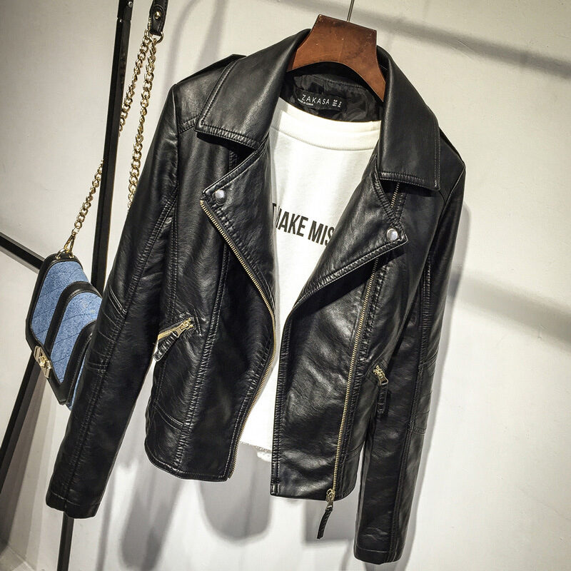Jacket Small Suit Autumn Motorcycle Leather Fashion All-Match