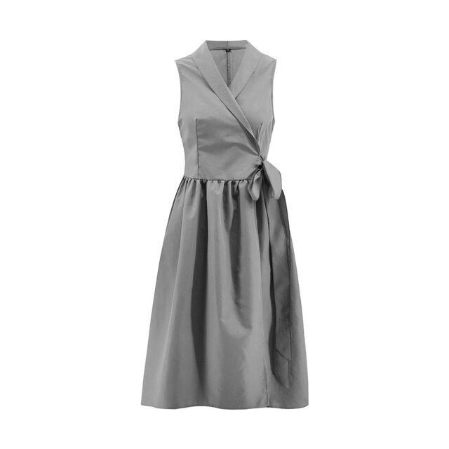 Dies Midi Dress Casual Sleeveless Belt Female New