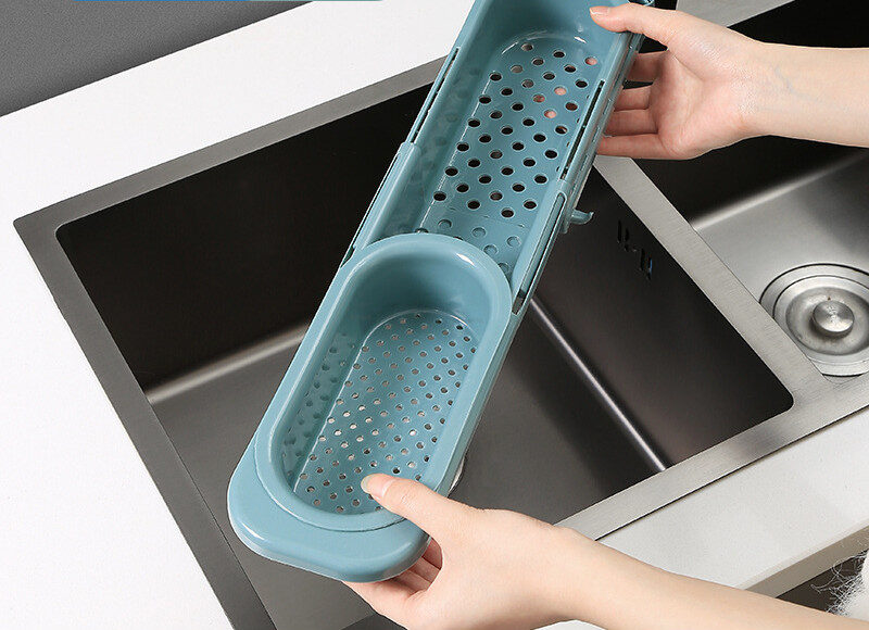 Telescopic Sink Rack Soap Sponge Holder Kitchen Sinks