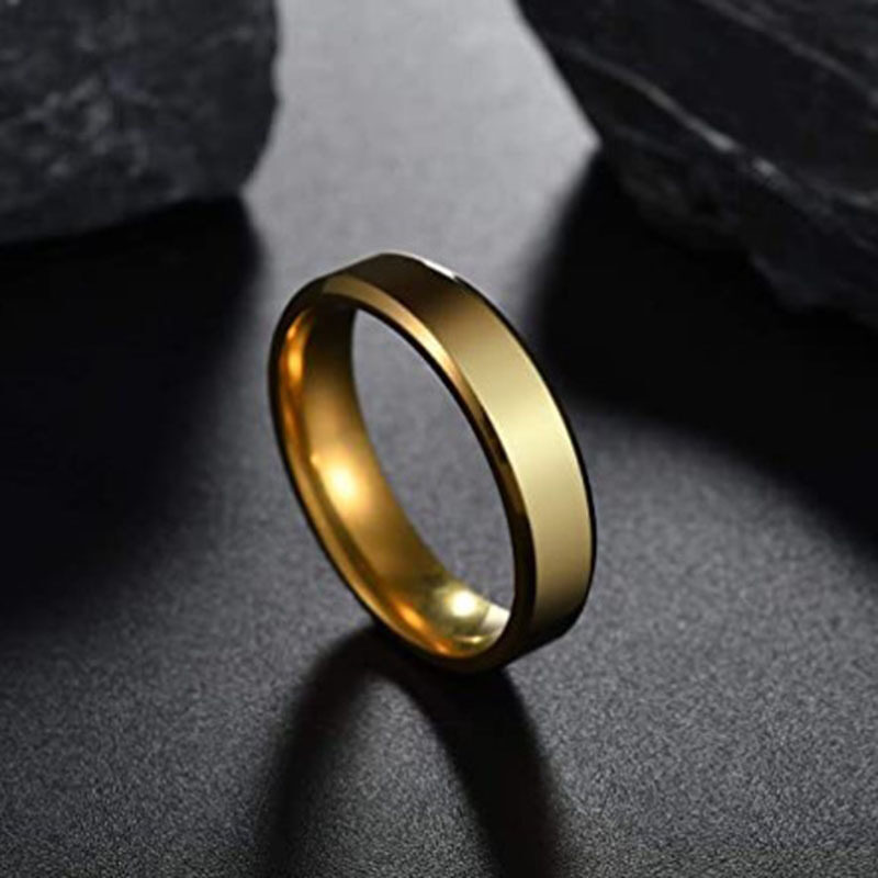 Stainless Steel Ring for Women Men Fashion Gold