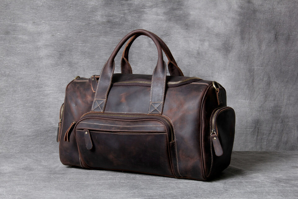 Leather Big Travel Bag Men'S And Women'S European