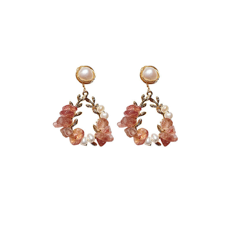 Pearl Earrings Temperament Super Fairy Crystal Net Red