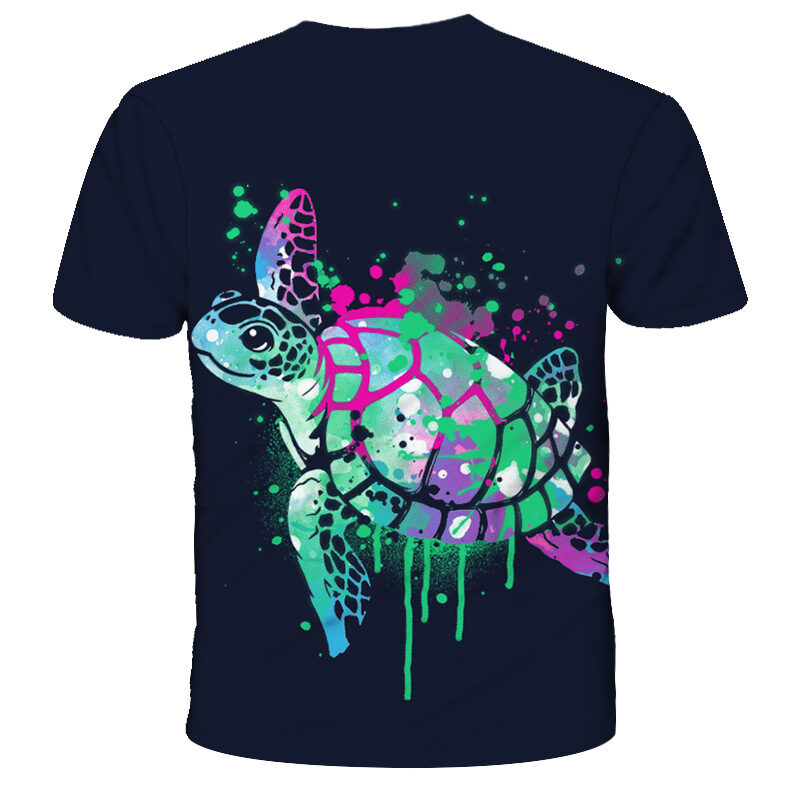 Men S Printed 3D Turtle Short Sleeve T