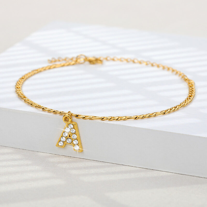 Ancient English Letter Anklet Spot Pendant Jewelry