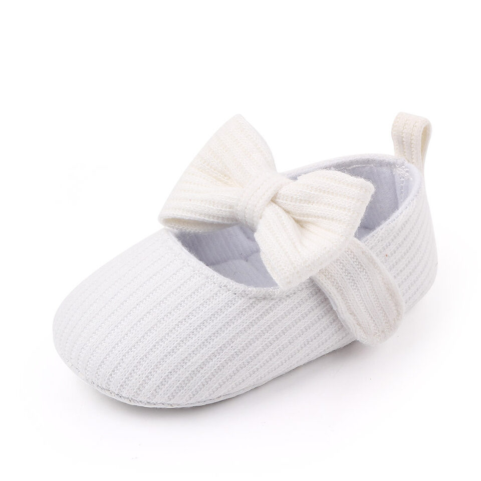 Bowknot Woolen Knit Baby Shoes Moccasins Princess