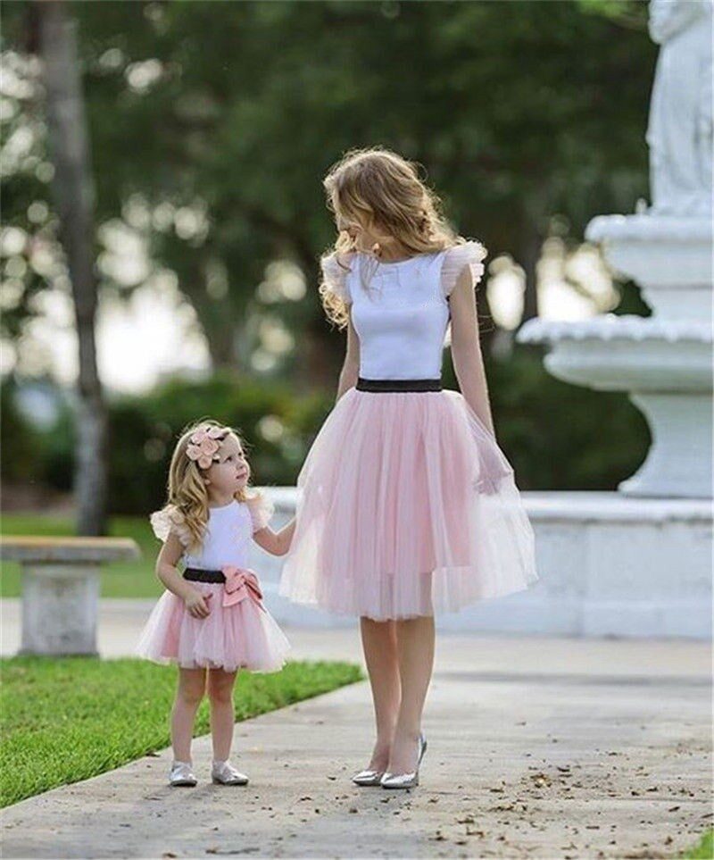 Spring Cotton Short-Sleeved Fashion Sweet Parent-Child Suit Net