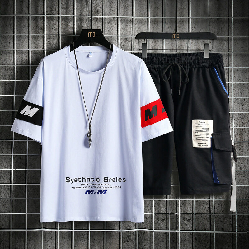 Summer Men's Sets Track Suit Casual Loose Short-sleeved