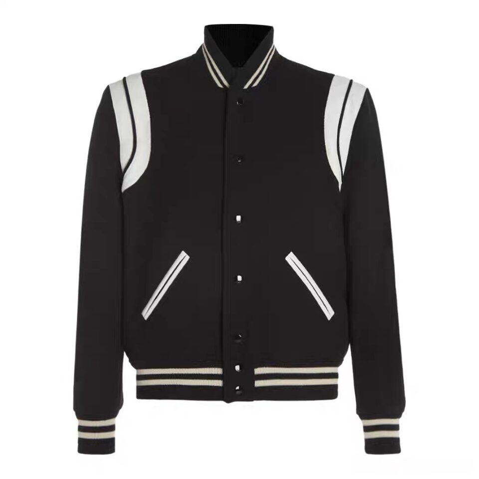 Aviator Wool Jacket Spring And Autumn Black White