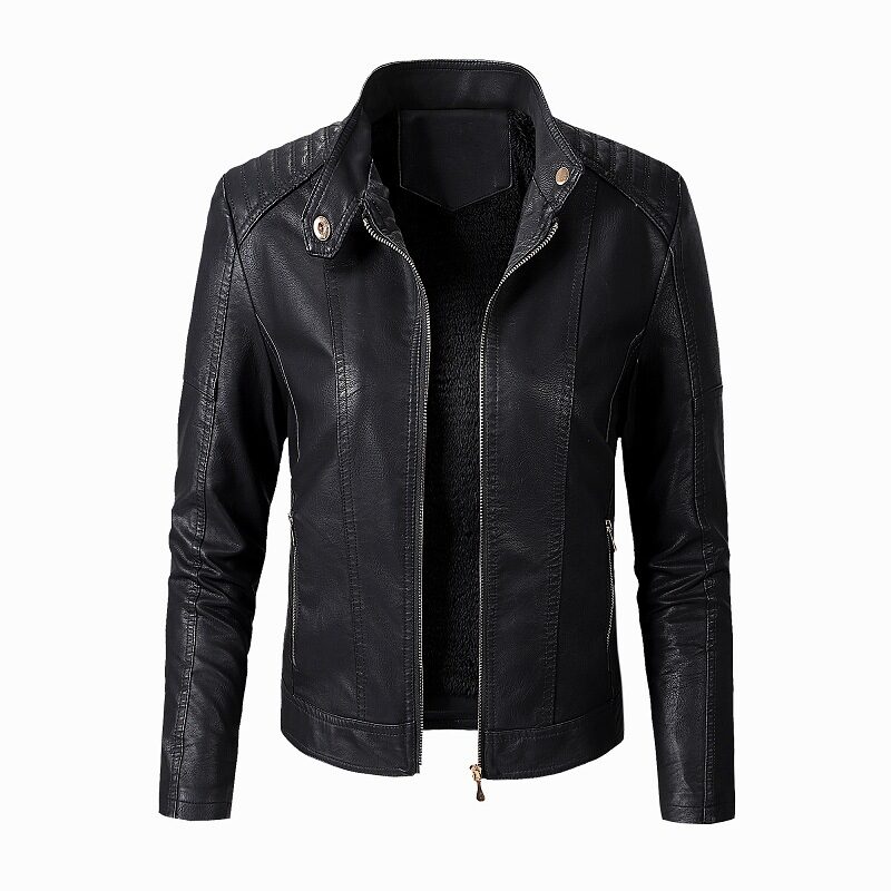 New Women's Leather Jackets Plus Velvet Fashion PU