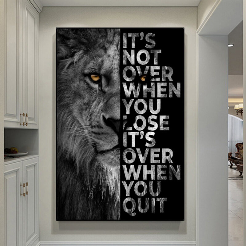 Black And White Lion Lyrics Painting Core Art