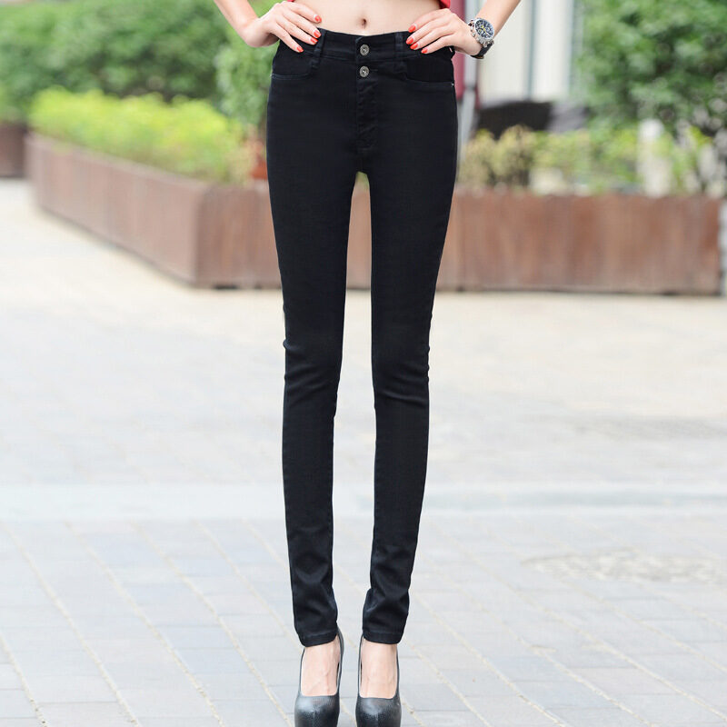 Women White Denim Jeans Pants Slim Female Girl