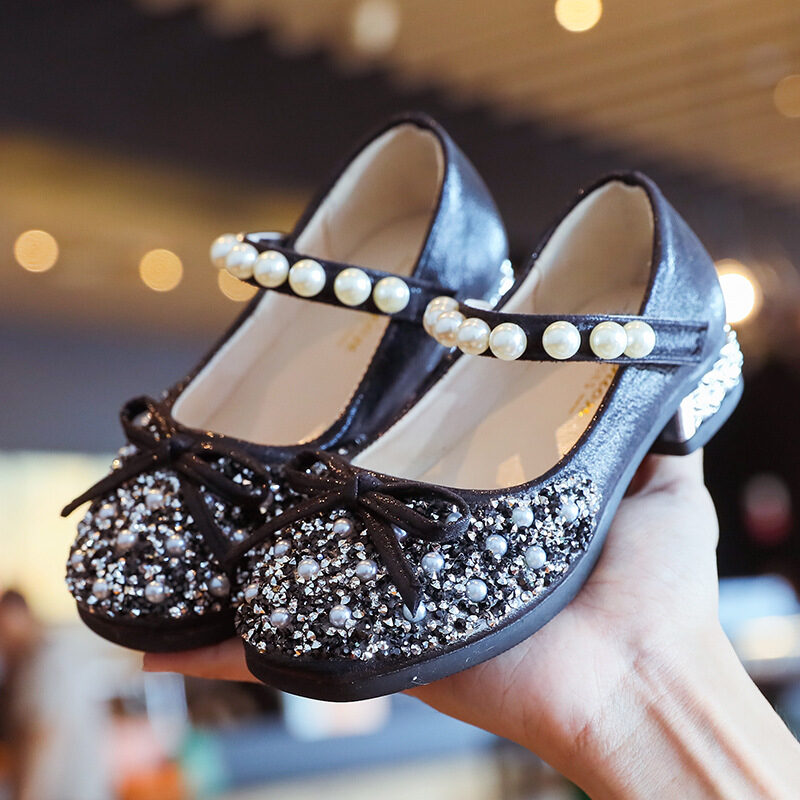 Leather Shoes Soft Sole Aisha Princess Children Crystal