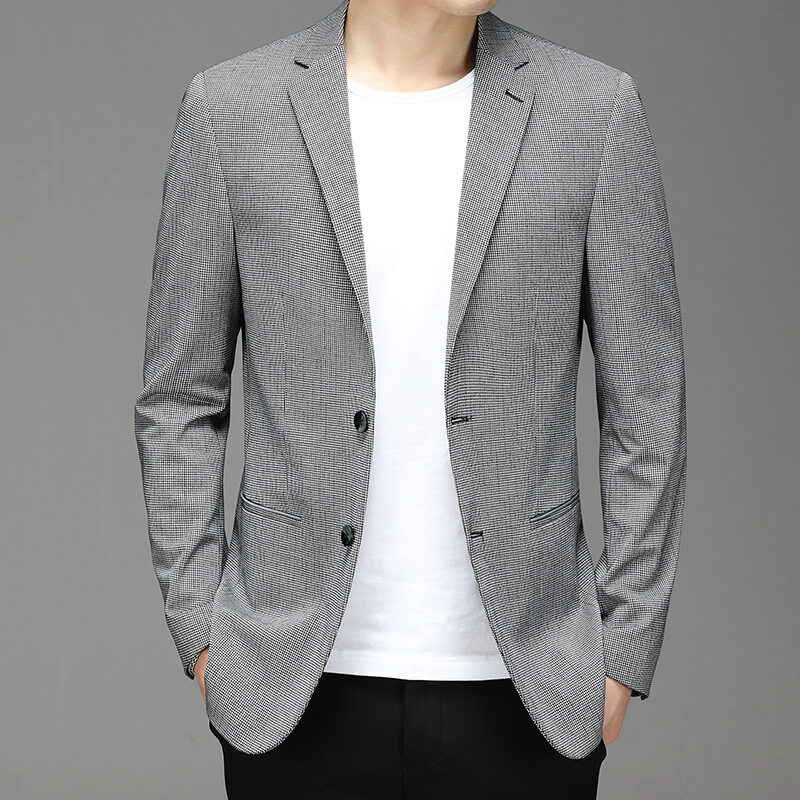 Spring New Suit Men"S Korean Plaid Non Iron