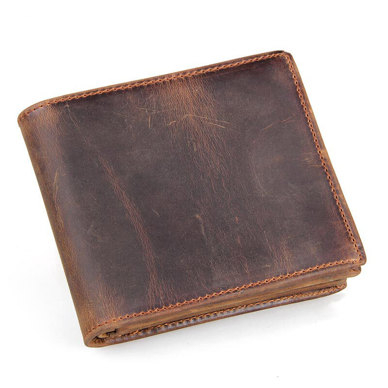 Men Wallets Luxury Horse Leather Wallet Short Men'S