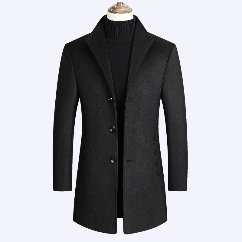 Woolen Coat Men Autumn And Winter Middle-Aged