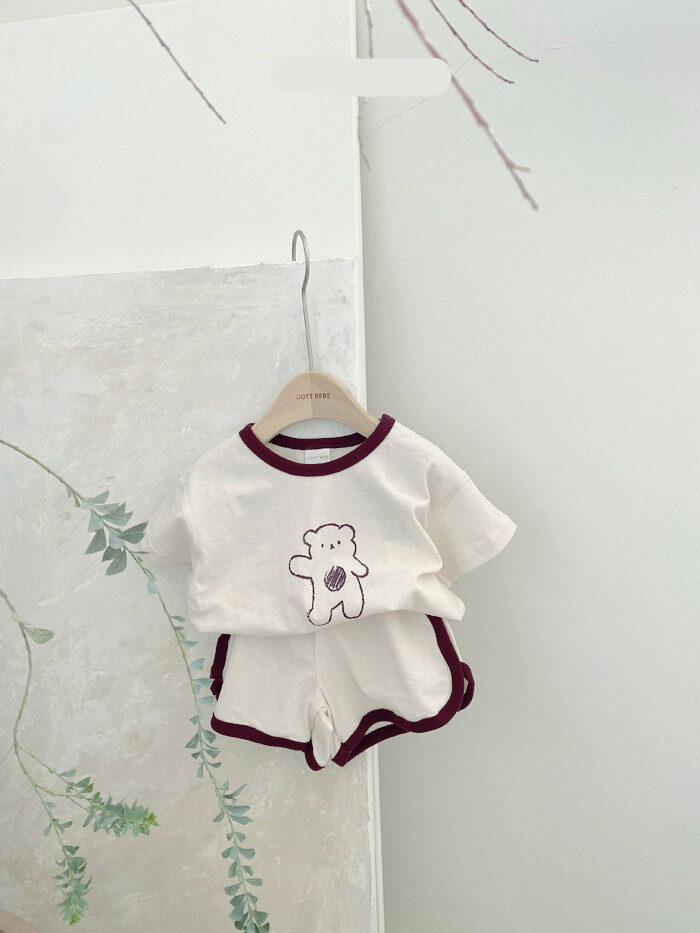 Baby Bear Cotton Suit Two-piece Cartoon Comfort