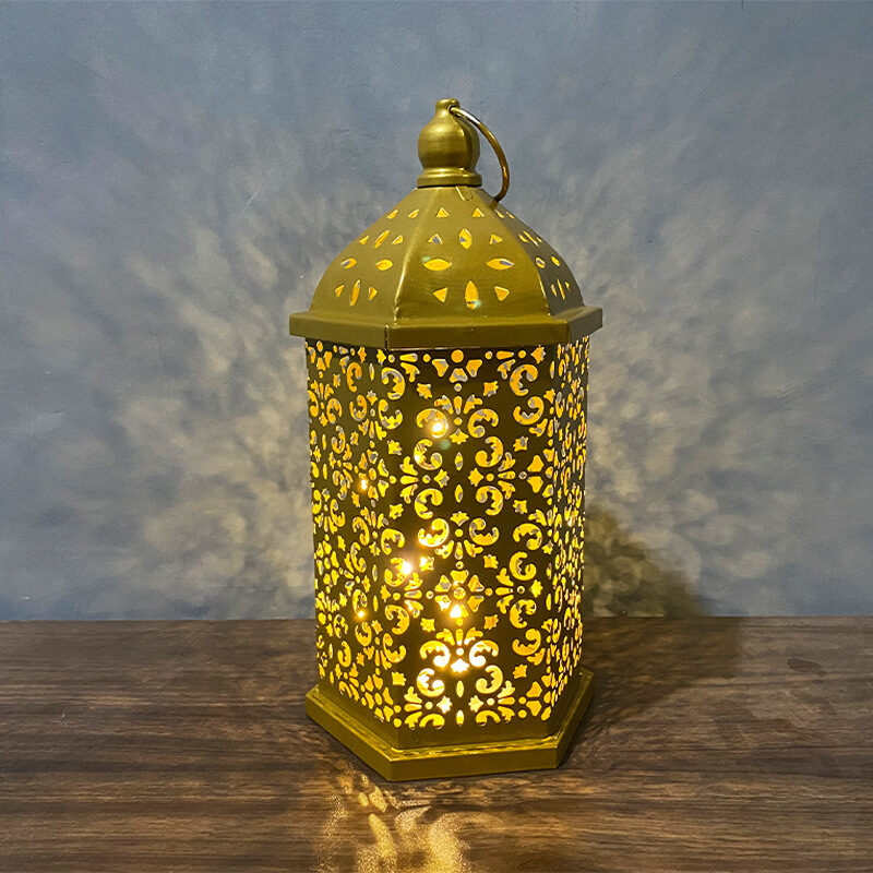 Home Decor Metal Lantern Eid Mubarak Night Led