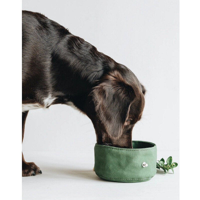 Folding Dog Bowl Canvas Tableware Drinking Water Feeding