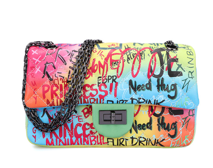 Ladies Painted Graffiti BagsColor Handbags