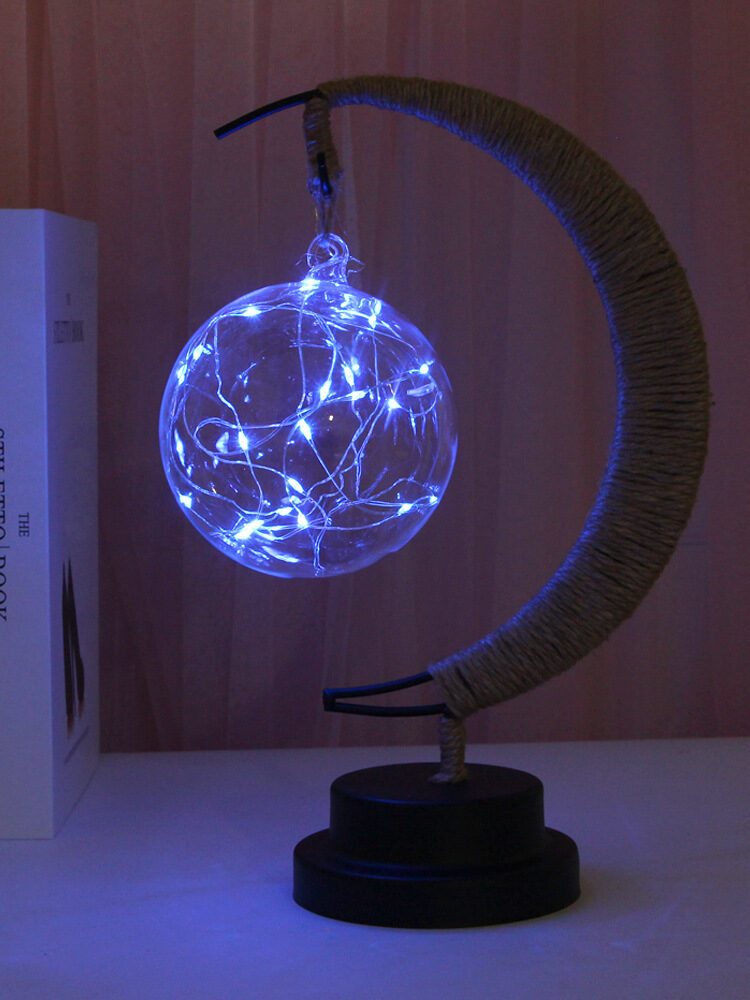 Led Lamp Stars Moon Night Light Rattan Ball