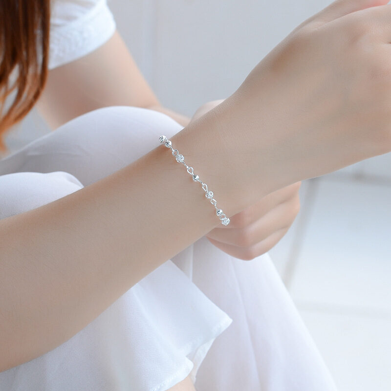 Silver Anklets 925 Fashion Jewelry Hollow Beads Anklet