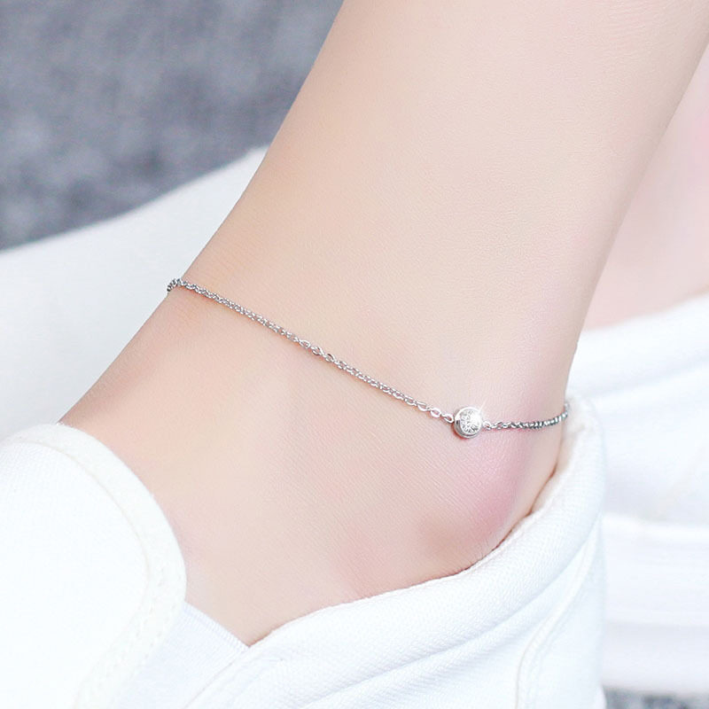 Ustar Simple Stainless Steel Chain Anklets For Women