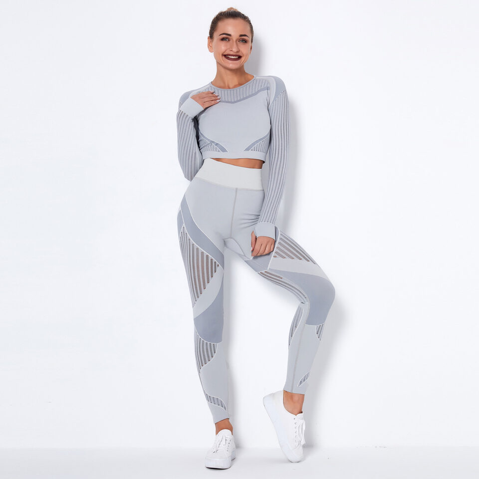 Seamless Knitted Absorbent Yoga Long-Sleeved Suit Wearsuit