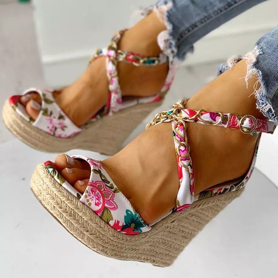 Plus Size Women's Shoes Wedge Heel Sandals Summer
