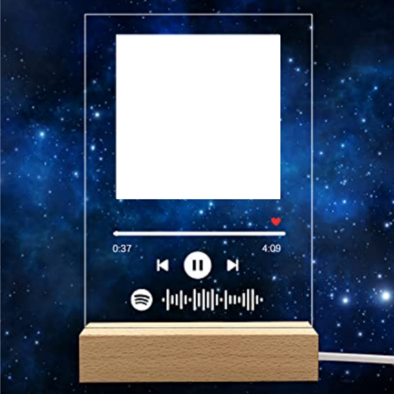 Customizable Photo Music Album Cover Night Light Carved