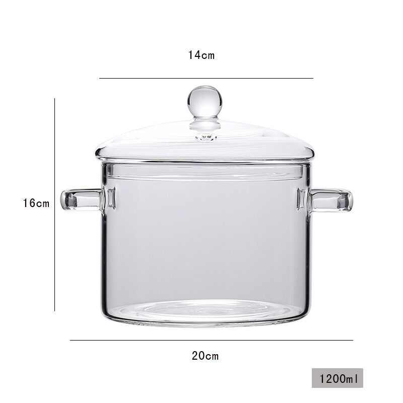 Glass Pot Stove Kitchen Transparent Mini Soup Cooking