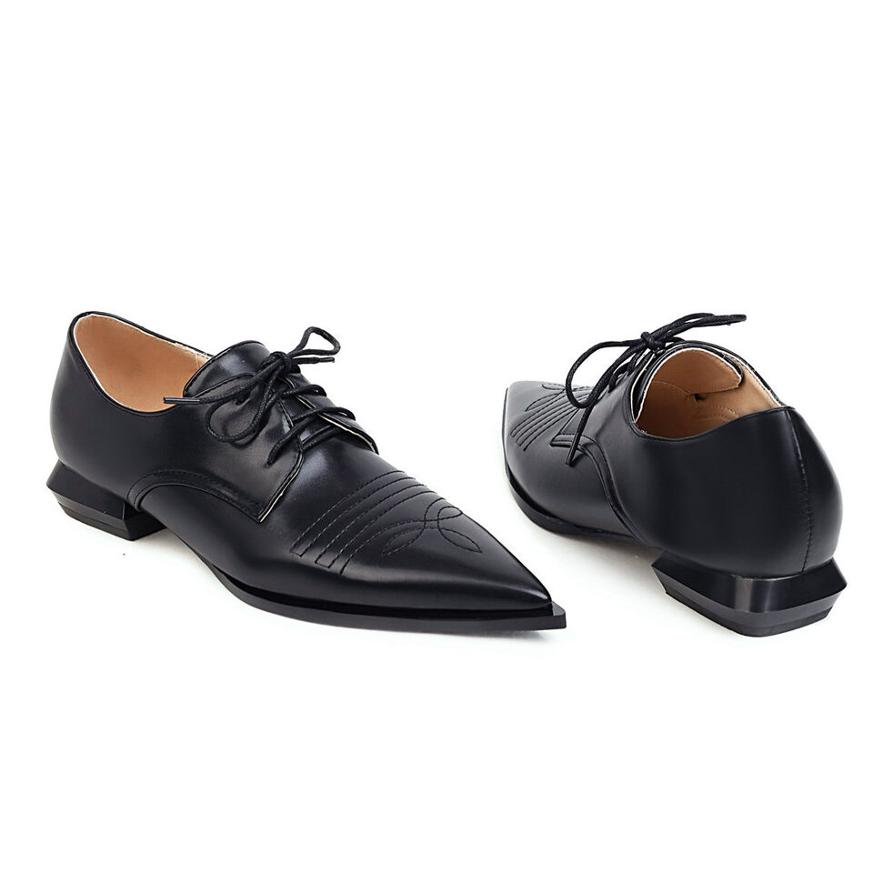 New Comfortable Low-Heeled Women'S Shoes Fashionable Pointed Toe
