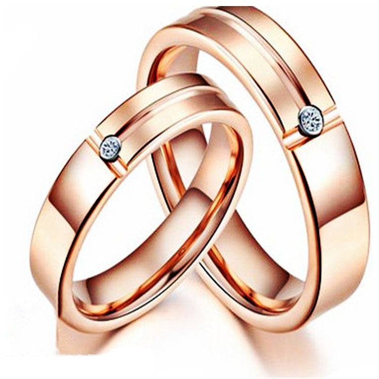 European And American Tungsten Gold Ring Trend Rose