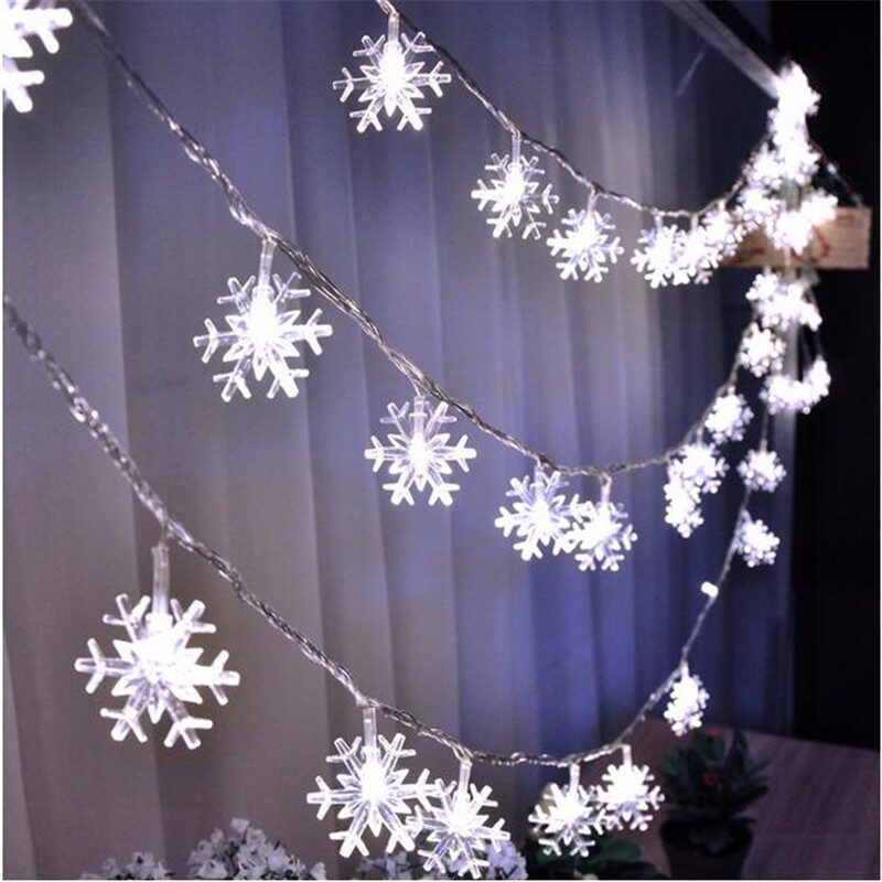 Snowflake String Light Garlands Ornaments Christmas Tree Decorations