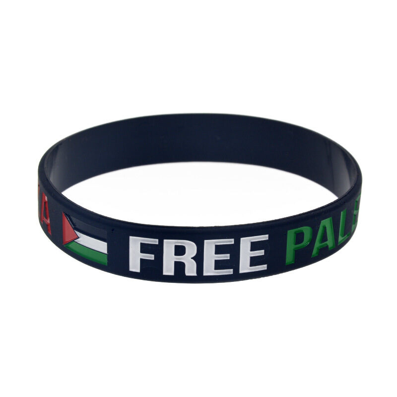 Palestine Flag Silicone Wristband Bracelet Gaza