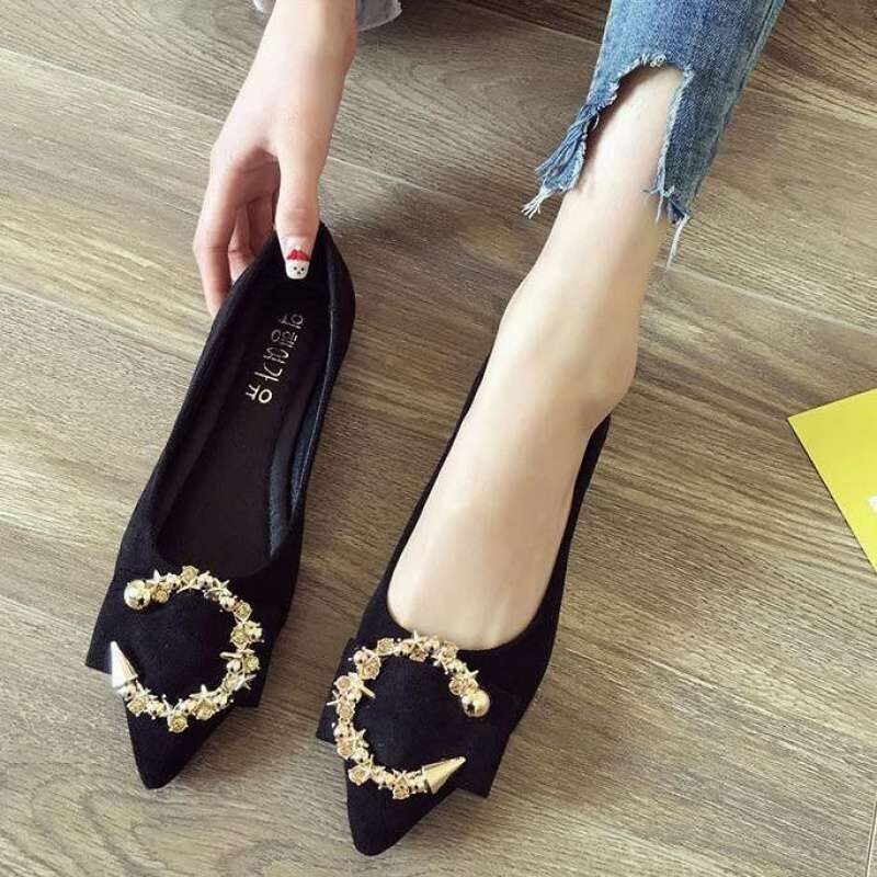 Shallow Mouth Tip Flats For Women Soft Lazy