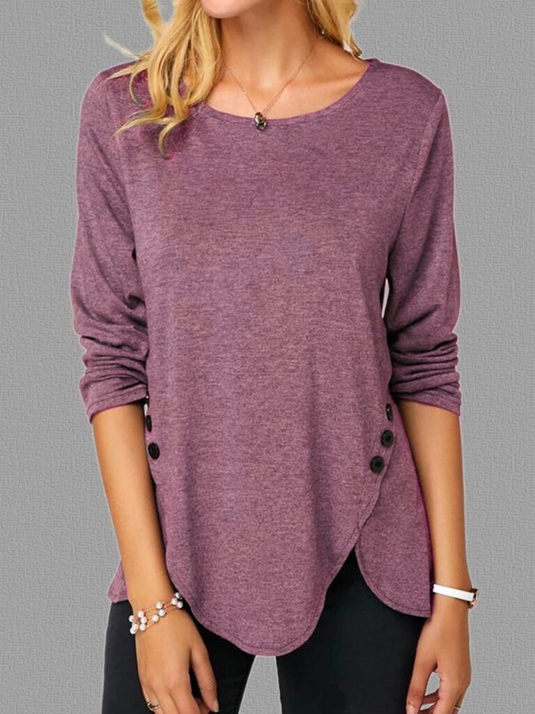 Spring And Summer Hot Style Irregular Button Hem