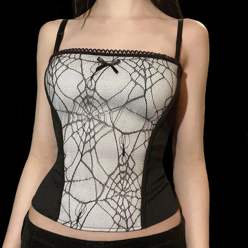 Spider webTank Tops Kawaii Tank Gothic Punk Dark