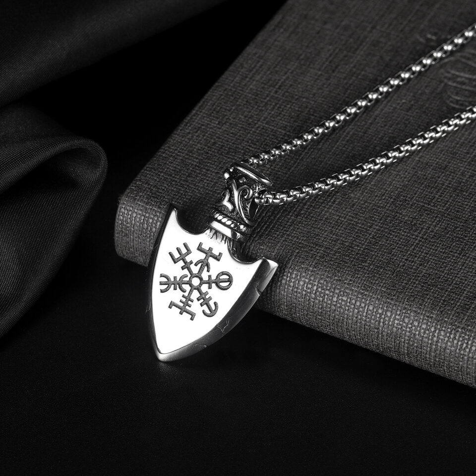 European And American Retro Stainless Steel Shield Men's