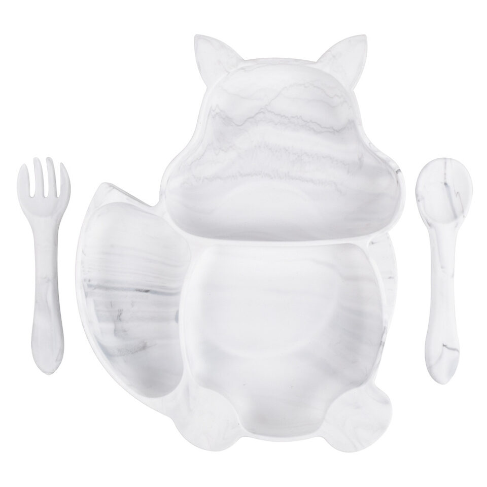 Baby Silicone Food Supplement Bowl Spoon Kid's Dinner