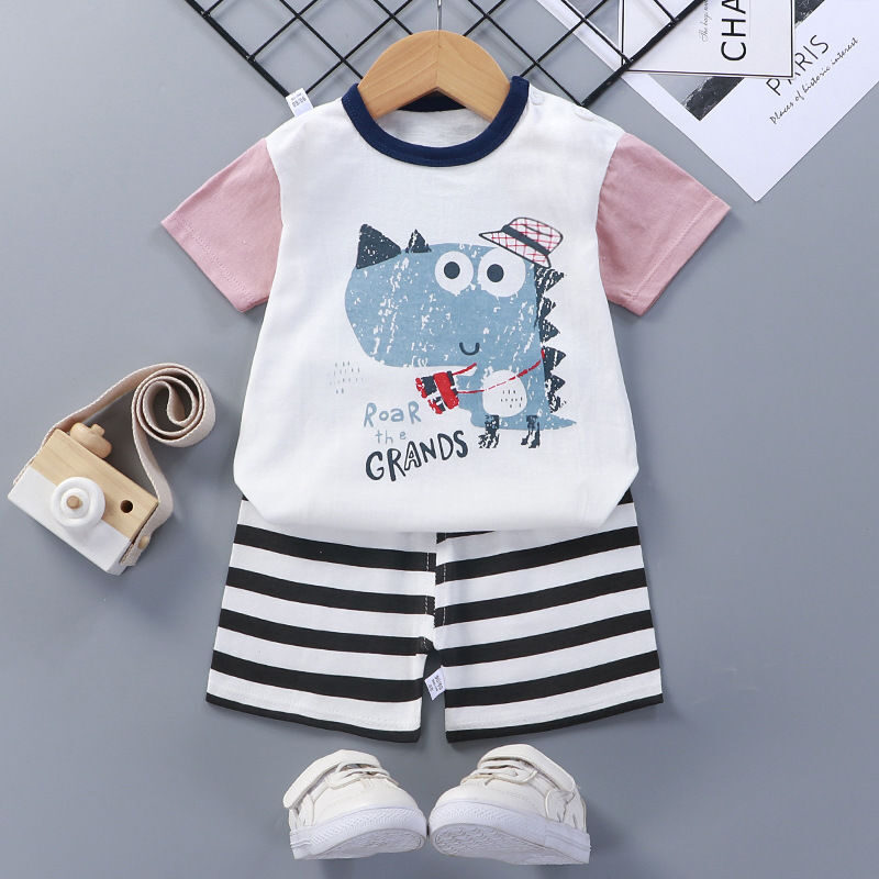 Children'S Short-Sleeved Suit Cotton Baby Summer Clothes