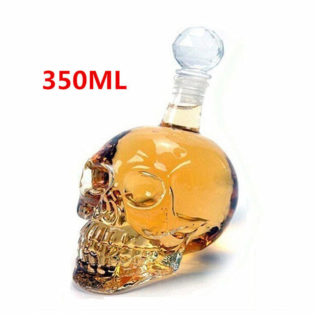 Creative Skull Glass Whisky Vodka Wine Crystal Bottle