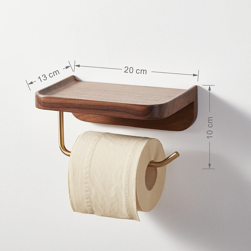 Solid Wood Creative Wall-mounted Paper Towel Rack Toilet