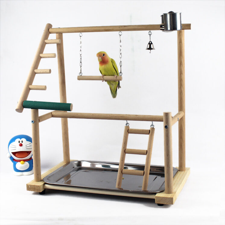 Bird Stand Desktop Training Cockatiel Playground Toy Swing